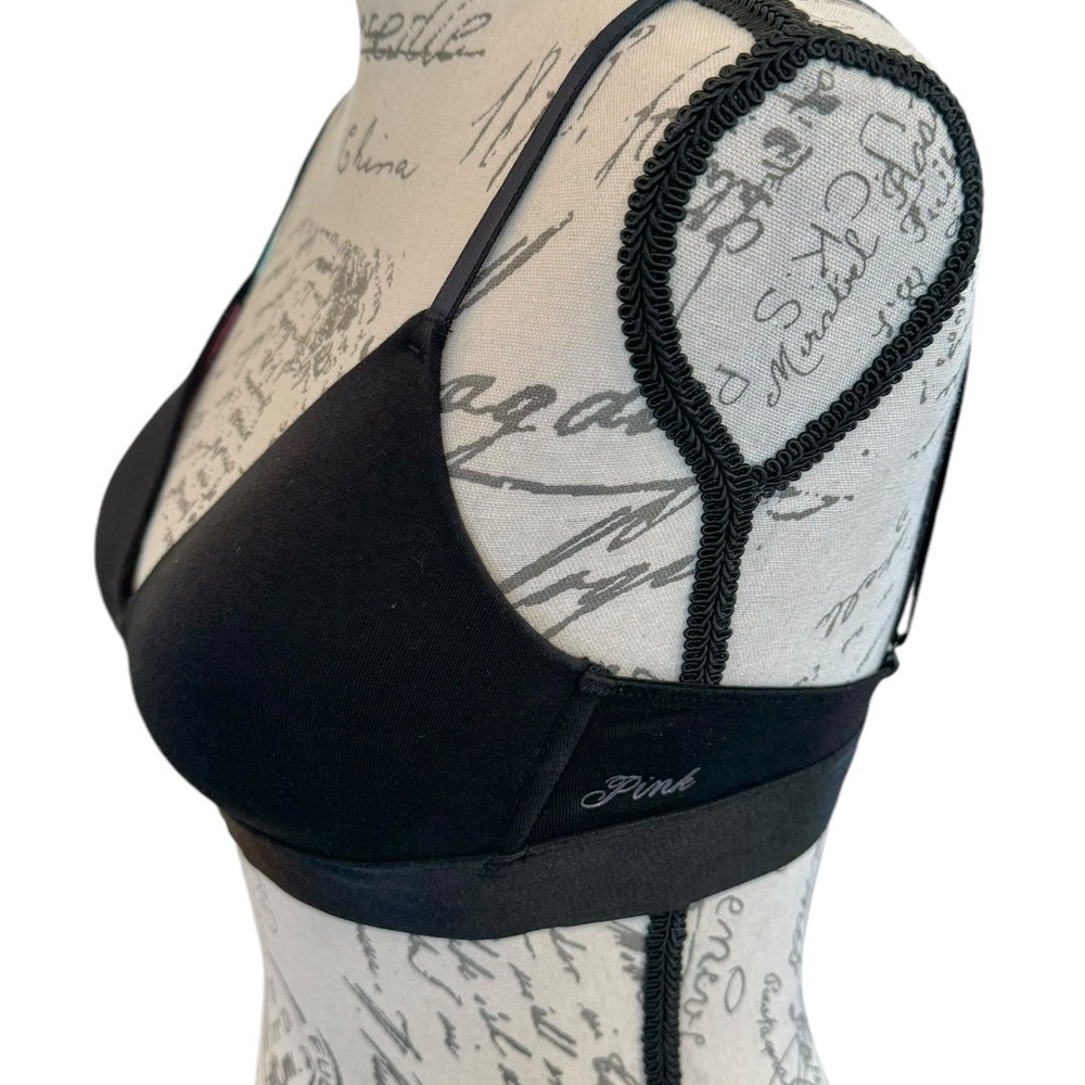 PINK Victorias Secret Bra Wear Everywhere Wireless Lightly Padded 32C Black - Picture 3 of 9